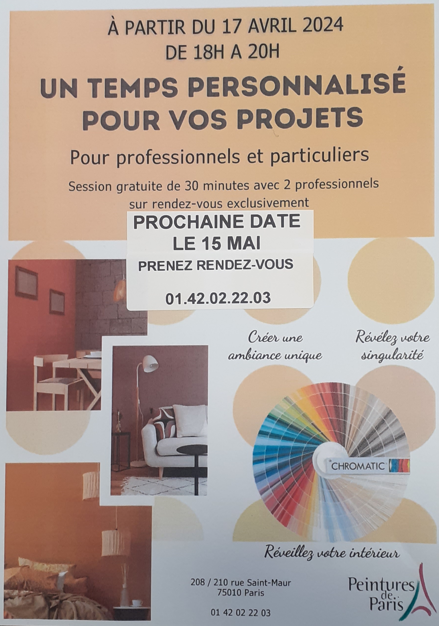 Un temps personnalisé pour vos projets décoration. Que vous soyez professionnel ou particuliers, votre magasin du 10ème arrondissement vous invite à bénéficier d'une session gratuite de conseils déco avec 2 experts en décoration intérieure. Magasin Showroom Peintures de Paris Paris 10ème